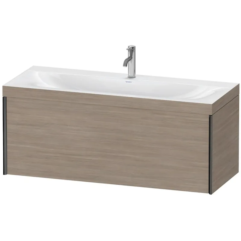 Weekend Sale Duravit XViu 47" x 20" x 19" One Drawer C-Bonded Wall-Mount Vanity Kit With One Tap Hole, Silver Pine (XV4612OB231C)