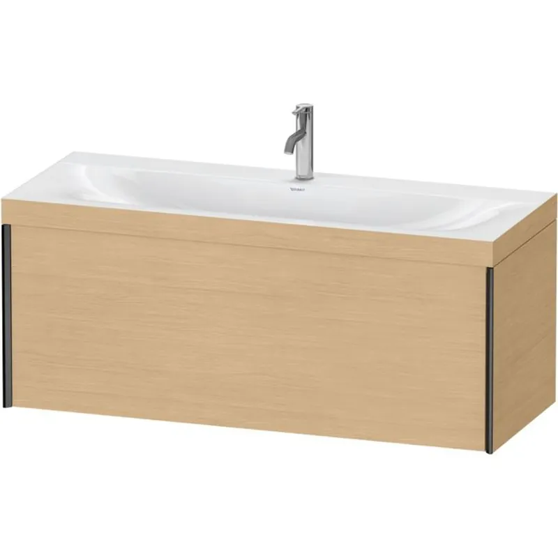Professional Grade Duravit XViu 47" x 20" x 19" One Drawer C-Bonded Wall-Mount Vanity Kit With One Tap Hole, Natural Oak (XV4612OB230C)