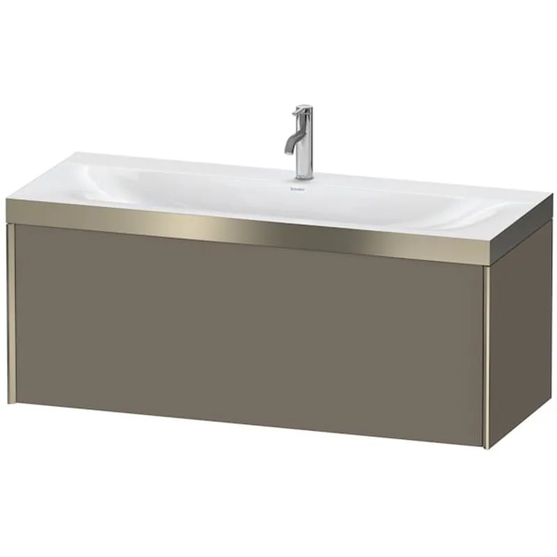 Duravit XViu 47" x 20" x 19" One Drawer C-Bonded Wall-Mount Vanity Kit With One Tap Hole, Flannel Gray (XV4612OB190P) Special Discount