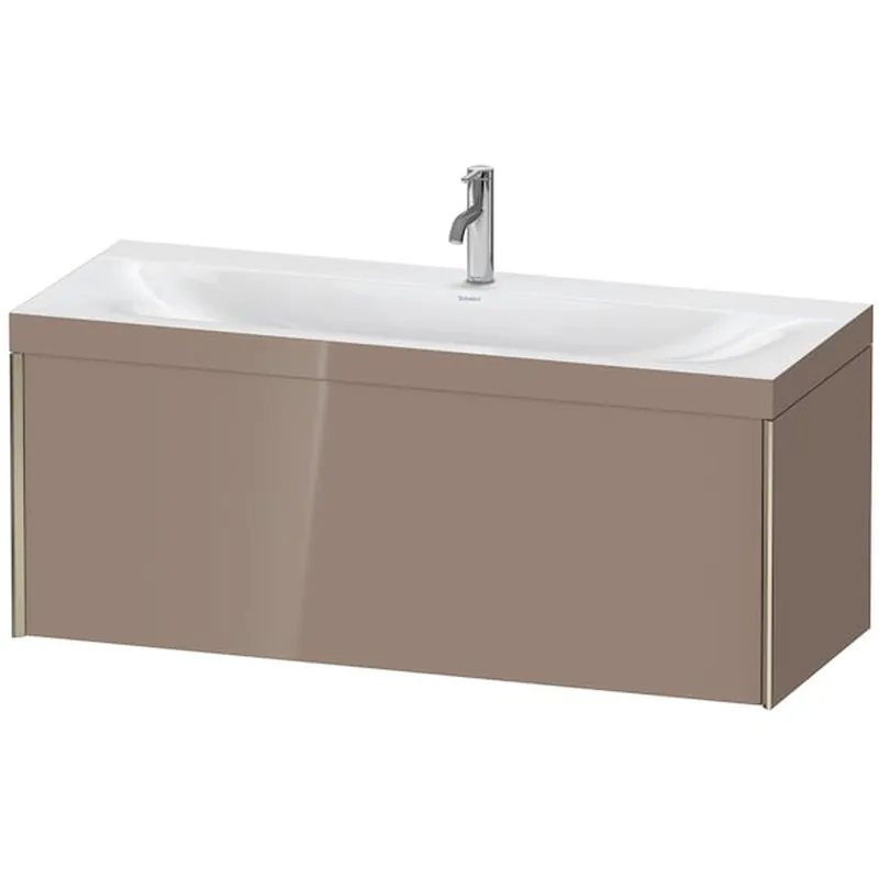 Buy Online Duravit XViu 47" x 20" x 19" One Drawer C-Bonded Wall-Mount Vanity Kit With One Tap Hole, Cappuccino (XV4612OB186C)