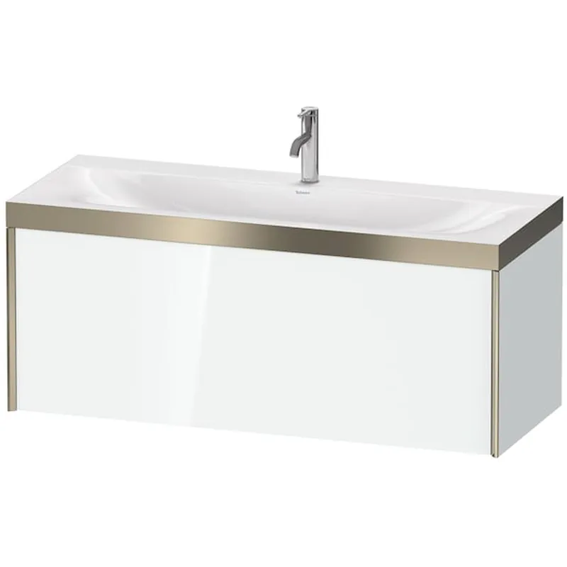 Duravit XViu 47" x 20" x 19" One Drawer C-Bonded Wall-Mount Vanity Kit With One Tap Hole, White (XV4612OB185P) Limited Time
