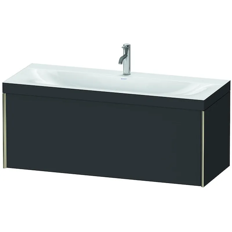 Place Order Duravit XViu 47" x 20" x 19" One Drawer C-Bonded Wall-Mount Vanity Kit With One Tap Hole, Graphite (XV4612OB180C)