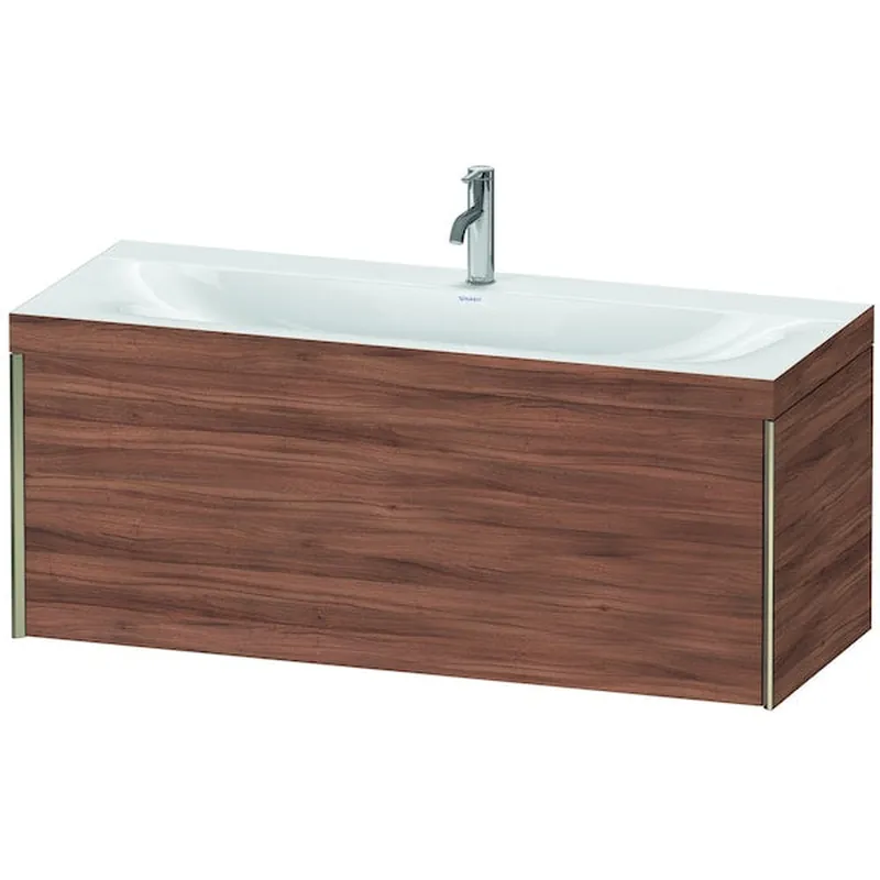 Duravit XViu 47" x 20" x 19" One Drawer C-Bonded Wall-Mount Vanity Kit With One Tap Hole, Walnut (XV4612OB179C) Save Now