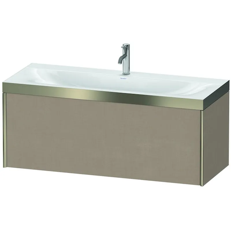 Worldwide Shipping Duravit XViu 47" x 20" x 19" One Drawer C-Bonded Wall-Mount Vanity Kit With One Tap Hole, Linen (XV4612OB175P)