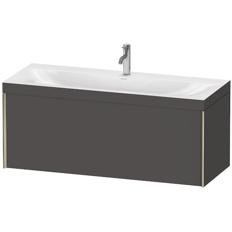 Hot Picks Duravit XViu 47" x 20" x 19" One Drawer C-Bonded Wall-Mount Vanity Kit With One Tap Hole, Graphite (XV4612OB149C)