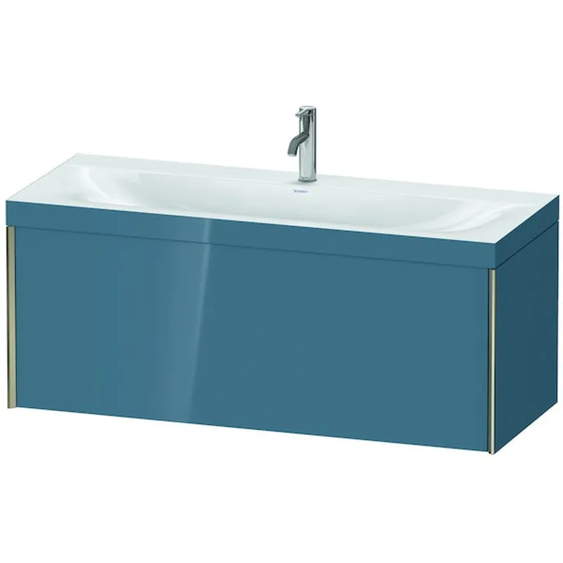 Duravit XViu 47" x 20" x 19" One Drawer C-Bonded Wall-Mount Vanity Kit With One Tap Hole, Stone Blue (XV4612OB147C) Authentic