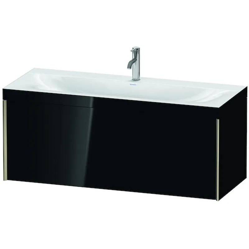 Popular Duravit XViu 47" x 20" x 19" One Drawer C-Bonded Wall-Mount Vanity Kit With One Tap Hole, Black (XV4612OB140C)