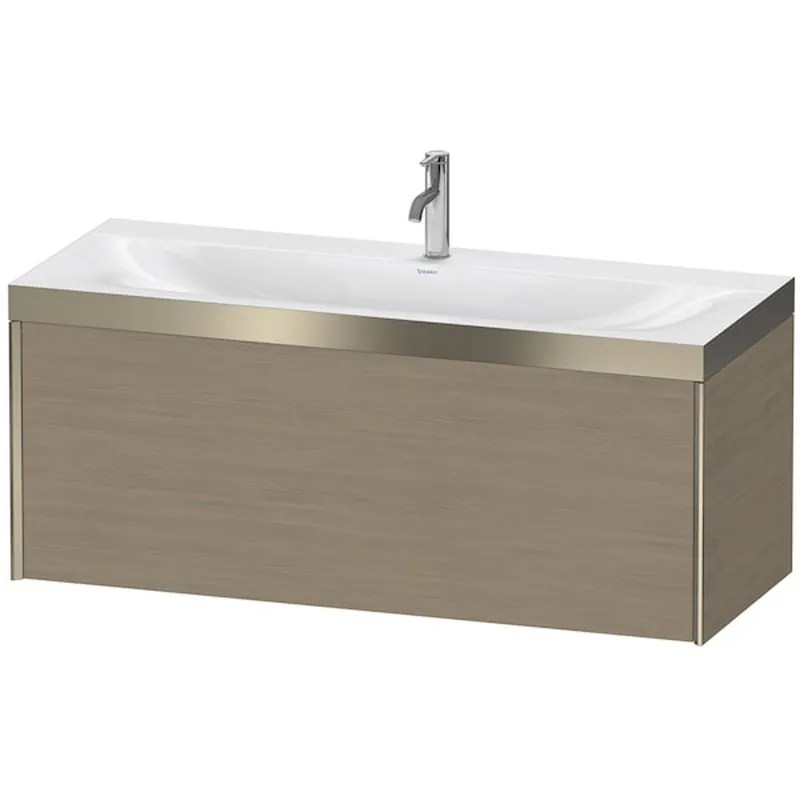 Place Order Duravit XViu 47" x 20" x 19" One Drawer C-Bonded Wall-Mount Vanity Kit With One Tap Hole, Oak Terra (XV4612OB135P)