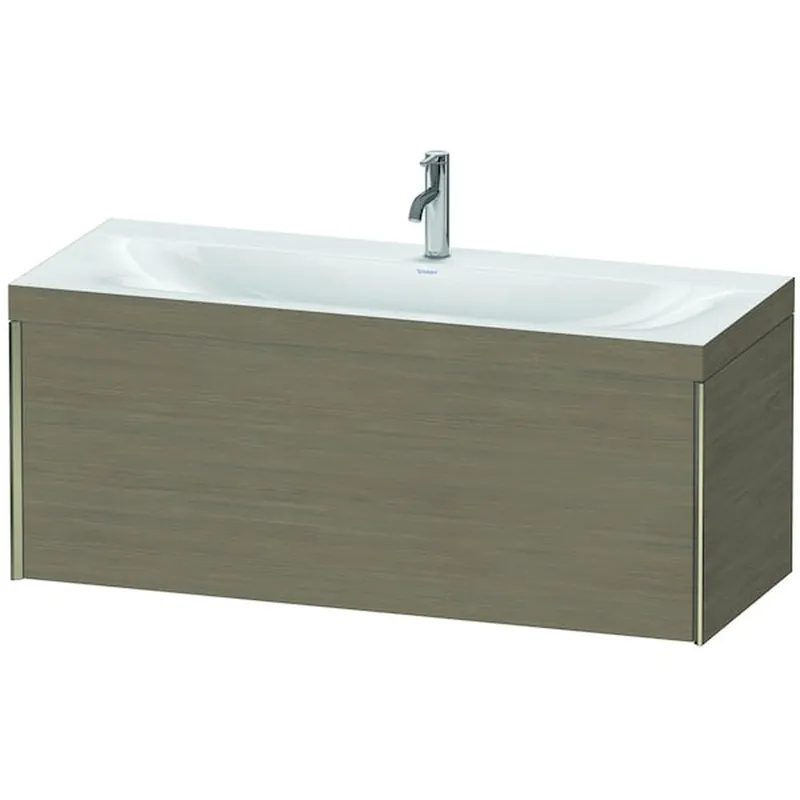 Duravit XViu 47" x 20" x 19" One Drawer C-Bonded Wall-Mount Vanity Kit With One Tap Hole, Oak Terra (XV4612OB135C) Instant Buy