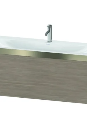 Buy Online Duravit XViu 47" x 20" x 19" One Drawer C-Bonded Wall-Mount Vanity Kit With One Tap Hole, Silver Pine (XV4612OB131P)