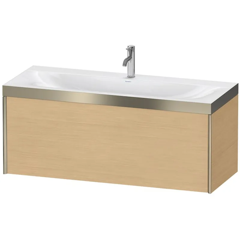 Buy Online Duravit XViu 47" x 20" x 19" One Drawer C-Bonded Wall-Mount Vanity Kit With One Tap Hole, Natural Oak (XV4612OB130P)