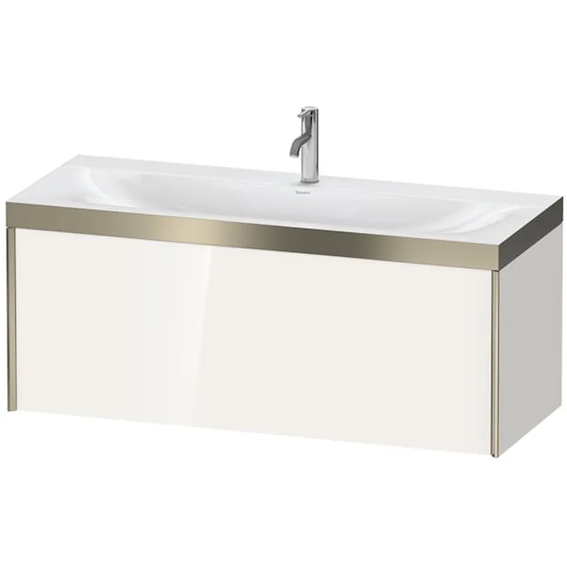 Shop Now Duravit XViu 47" x 20" x 19" One Drawer C-Bonded Wall-Mount Vanity Kit With One Tap Hole, White (XV4612OB122P)