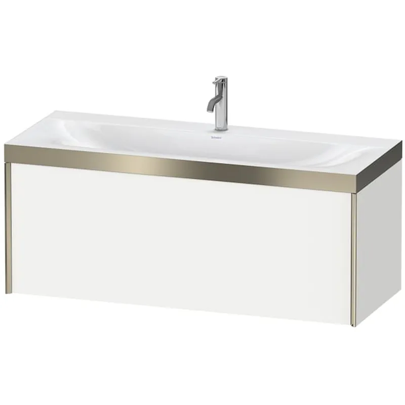 Place Order Duravit XViu 47" x 20" x 19" One Drawer C-Bonded Wall-Mount Vanity Kit With One Tap Hole, White (XV4612OB118P)