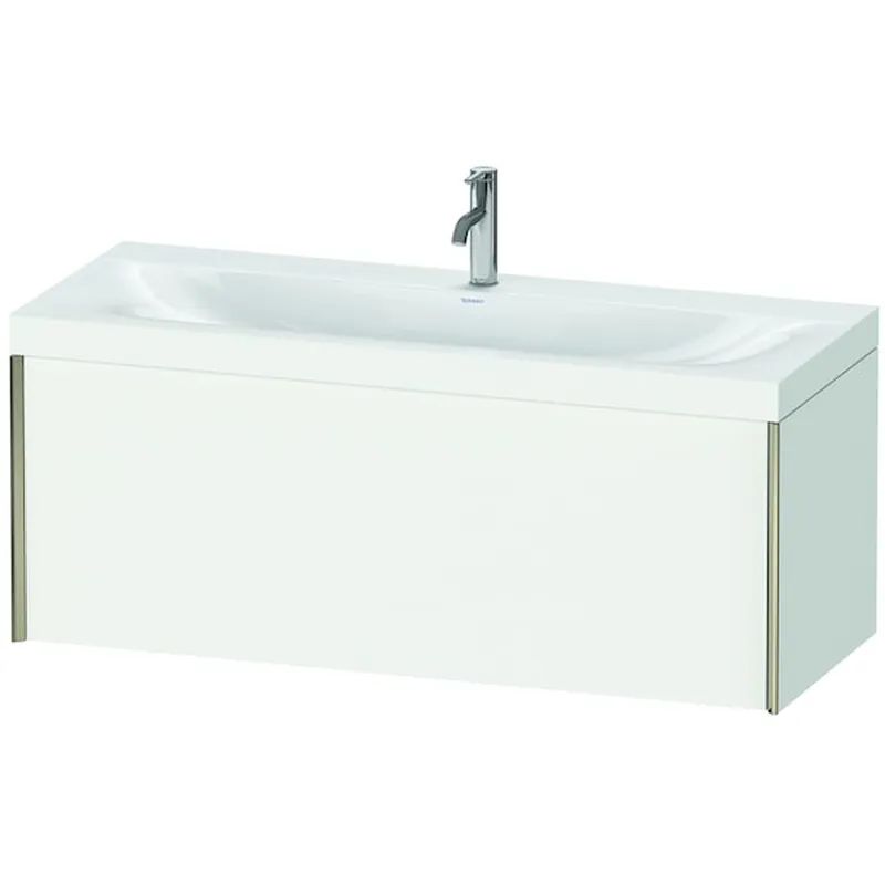 Best Price Duravit XViu 47" x 20" x 19" One Drawer C-Bonded Wall-Mount Vanity Kit With One Tap Hole, White (XV4612OB118C)