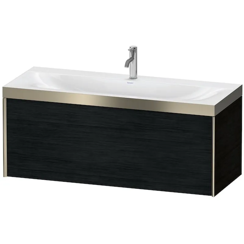 Bulk Order Duravit XViu 47" x 20" x 19" One Drawer C-Bonded Wall-Mount Vanity Kit With One Tap Hole, Oak Black (XV4612OB116P)