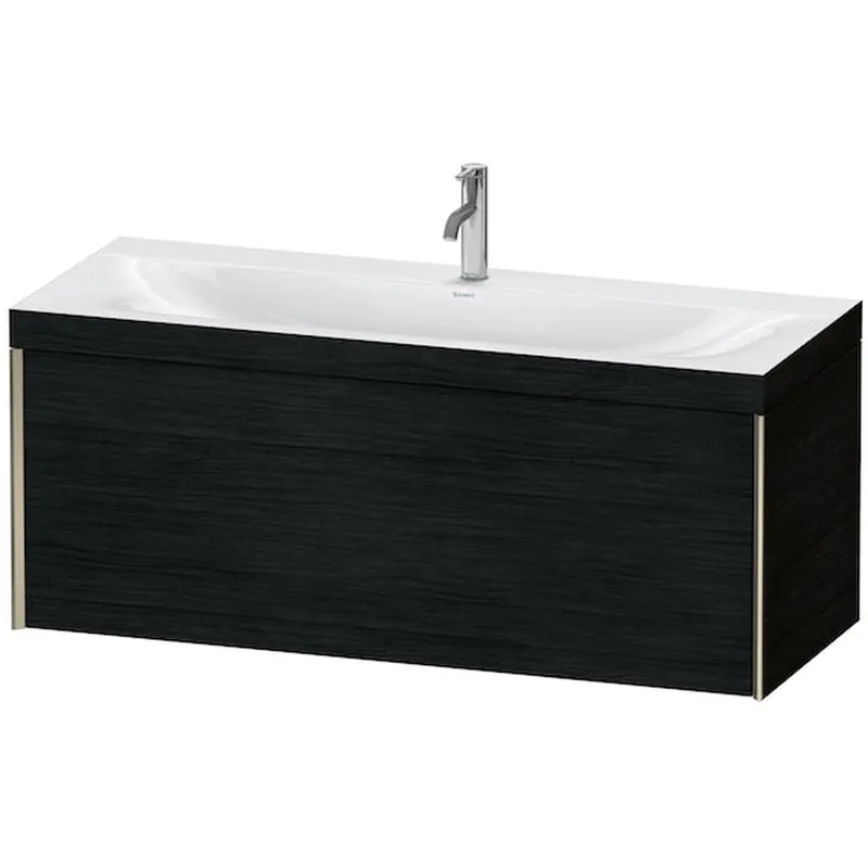 New Release Duravit XViu 47" x 20" x 19" One Drawer C-Bonded Wall-Mount Vanity Kit With One Tap Hole, Oak Black (XV4612OB116C)