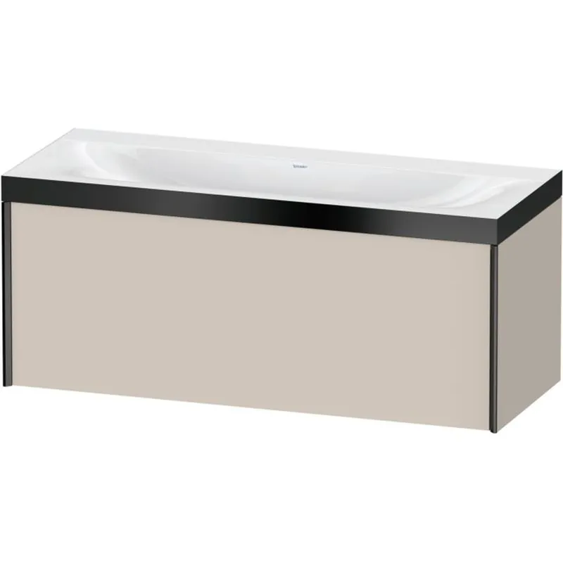 Cheap Duravit XViu 47" x 20" x 19" One Drawer C-Bonded Wall-Mount Vanity Kit Without Tap Hole, Taupe (XV4612NB291P)