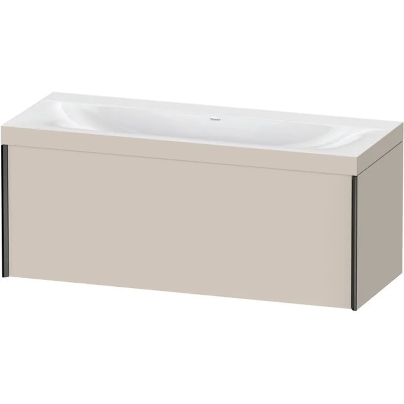 Free Shipping Duravit XViu 47" x 20" x 19" One Drawer C-Bonded Wall-Mount Vanity Kit Without Tap Hole, Taupe (XV4612NB291C)