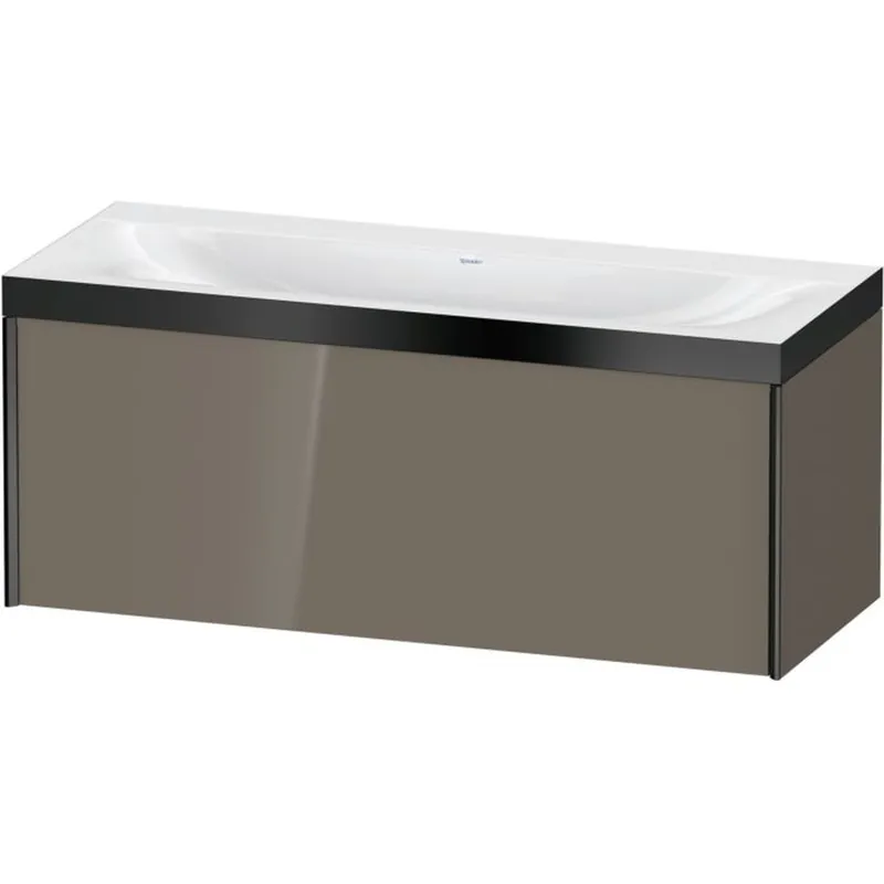 Duravit XViu 47" x 20" x 19" One Drawer C-Bonded Wall-Mount Vanity Kit Without Tap Hole, Flannel Gray (XV4612NB289P) Buy Direct