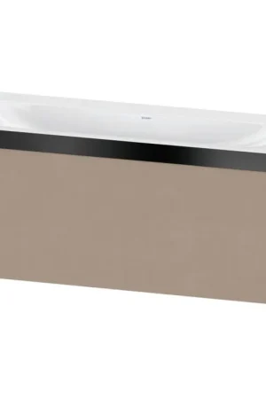Deal Duravit XViu 47" x 20" x 19" One Drawer C-Bonded Wall-Mount Vanity Kit Without Tap Hole, Linen (XV4612NB275P)