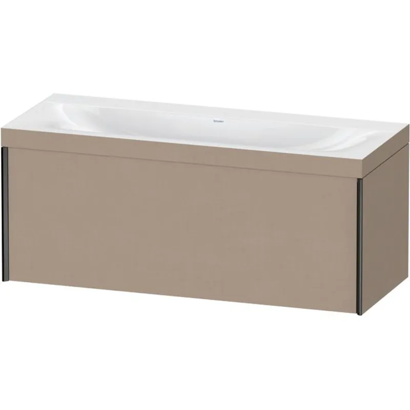 Duravit XViu 47" x 20" x 19" One Drawer C-Bonded Wall-Mount Vanity Kit Without Tap Hole, Linen (XV4612NB275C) Special Offer