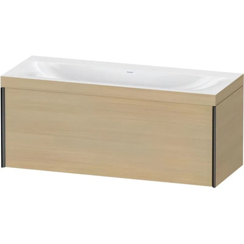Brand New Duravit XViu 47" x 20" x 19" One Drawer C-Bonded Wall-Mount Vanity Kit Without Tap Hole, Mediterranean Oak (XV4612NB271C)