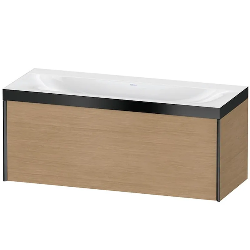 Duravit XViu 47" x 20" x 19" One Drawer C-Bonded Wall-Mount Vanity Kit Without Tap Hole, European Oak (XV4612NB252P) Trusted Brand