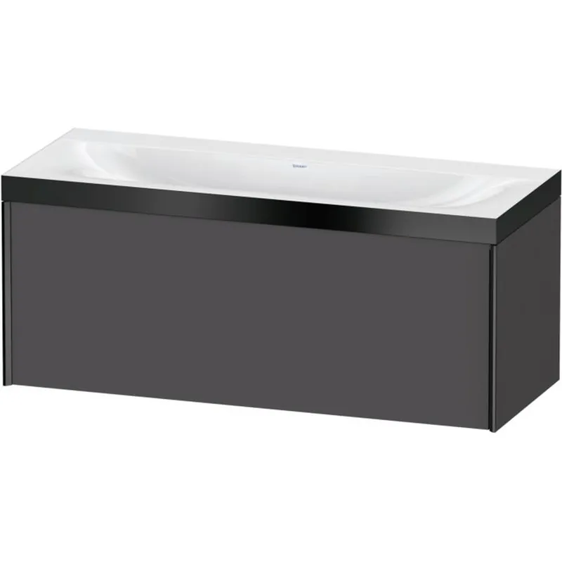 Duravit XViu 47" x 20" x 19" One Drawer C-Bonded Wall-Mount Vanity Kit Without Tap Hole, Graphite (XV4612NB249P) Brand New