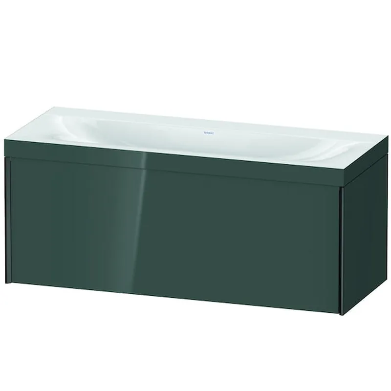 Today Only Duravit XViu 47" x 20" x 19" One Drawer C-Bonded Wall-Mount Vanity Kit Without Tap Hole, Dolomite Gray (XV4612NB238C)