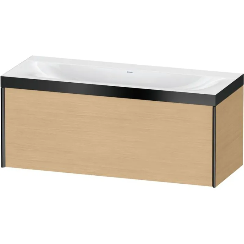 Duravit XViu 47" x 20" x 19" One Drawer C-Bonded Wall-Mount Vanity Kit Without Tap Hole, Natural Oak (XV4612NB230P) Editor’s Pick