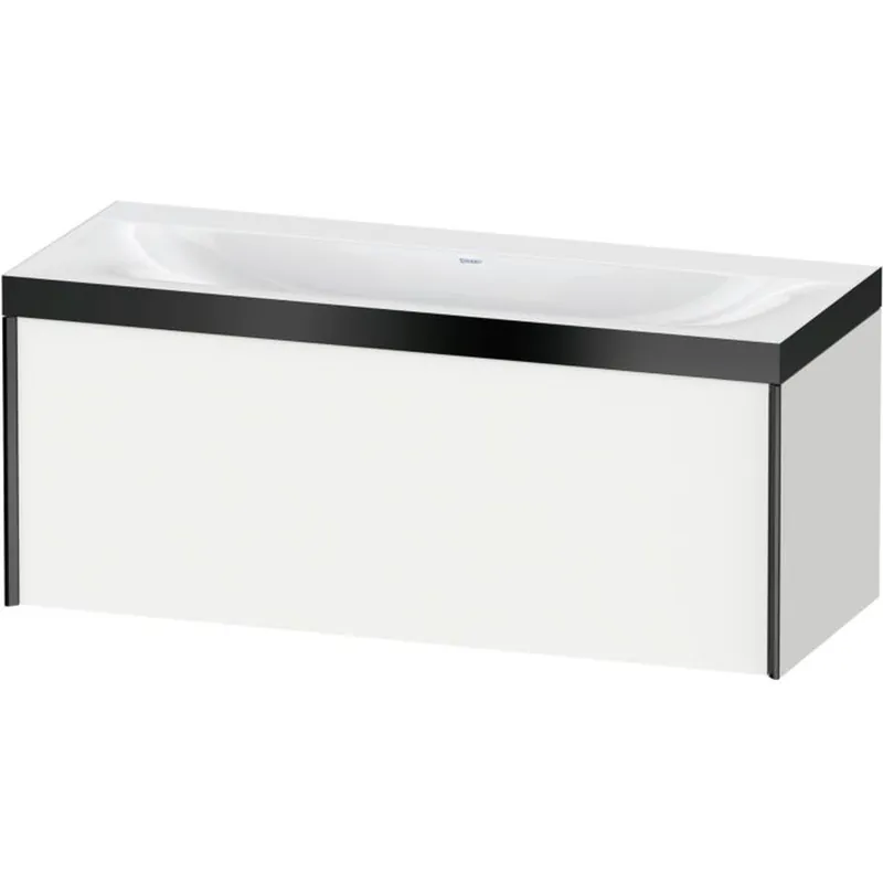 Duravit XViu 47" x 20" x 19" One Drawer C-Bonded Wall-Mount Vanity Kit Without Tap Hole, White (XV4612NB218P) Hassle-Free Returns