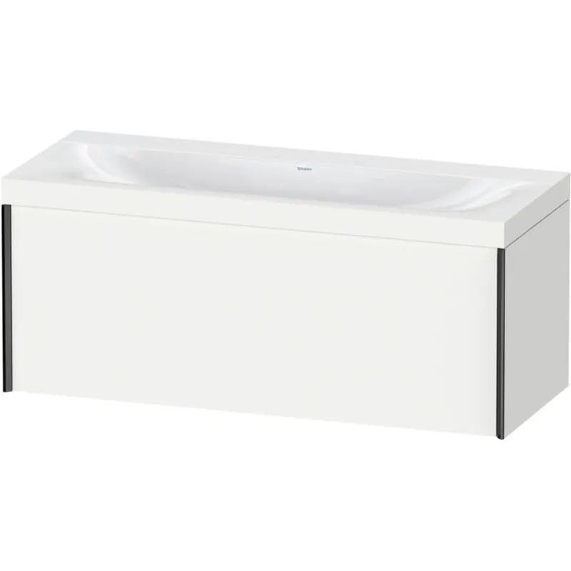 Bargain Duravit XViu 47" x 20" x 19" One Drawer C-Bonded Wall-Mount Vanity Kit Without Tap Hole, White (XV4612NB218C)