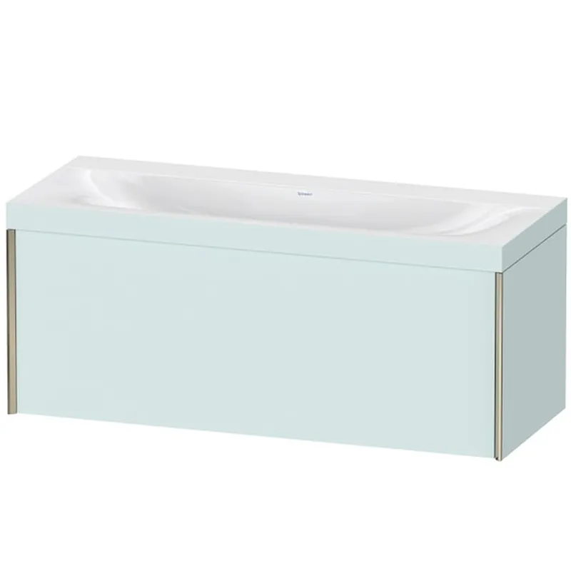 Seasonal Sale Duravit XViu 47" x 20" x 19" One Drawer C-Bonded Wall-Mount Vanity Kit Without Tap Hole, Light Blue (XV4612NB209P)