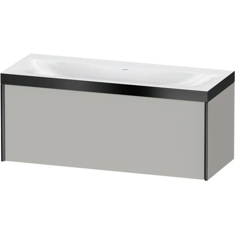New Release Duravit XViu 47" x 20" x 19" One Drawer C-Bonded Wall-Mount Vanity Kit Without Tap Hole, Concrete Gray (XV4612NB207P)