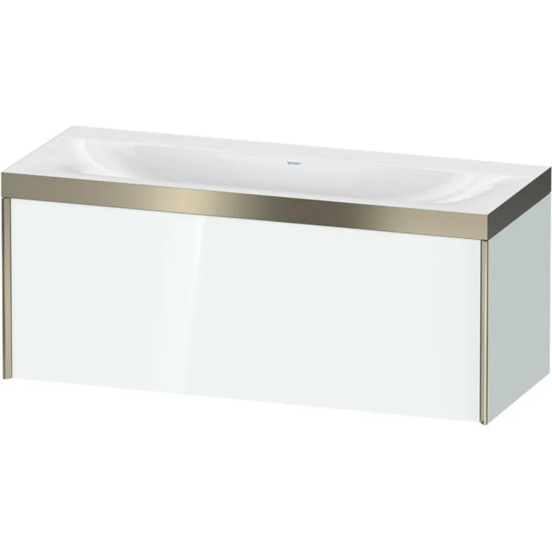 Duravit XViu 47" x 20" x 19" One Drawer C-Bonded Wall-Mount Vanity Kit Without Tap Hole, White (XV4612NB185P) Cheap