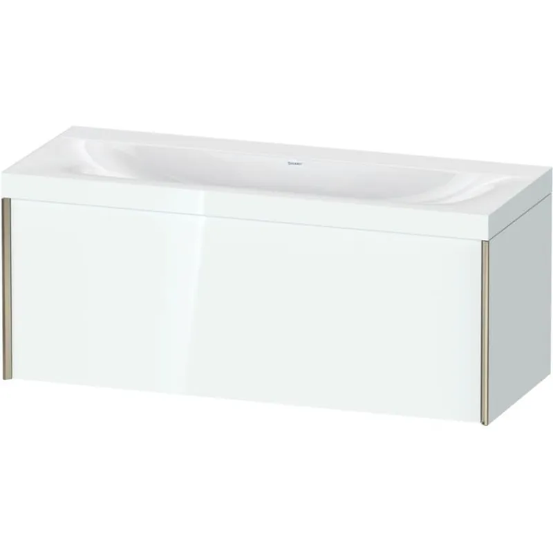 Budget Duravit XViu 47" x 20" x 19" One Drawer C-Bonded Wall-Mount Vanity Kit Without Tap Hole, White (XV4612NB185C)