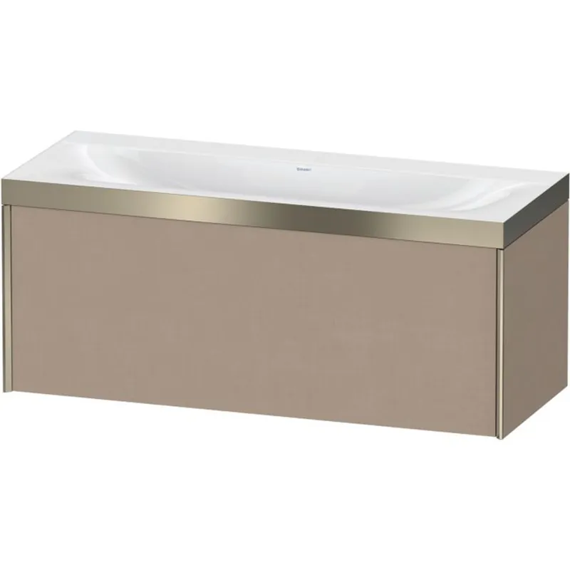 Duravit XViu 47" x 20" x 19" One Drawer C-Bonded Wall-Mount Vanity Kit Without Tap Hole, Linen (XV4612NB175P) No Minimum Order