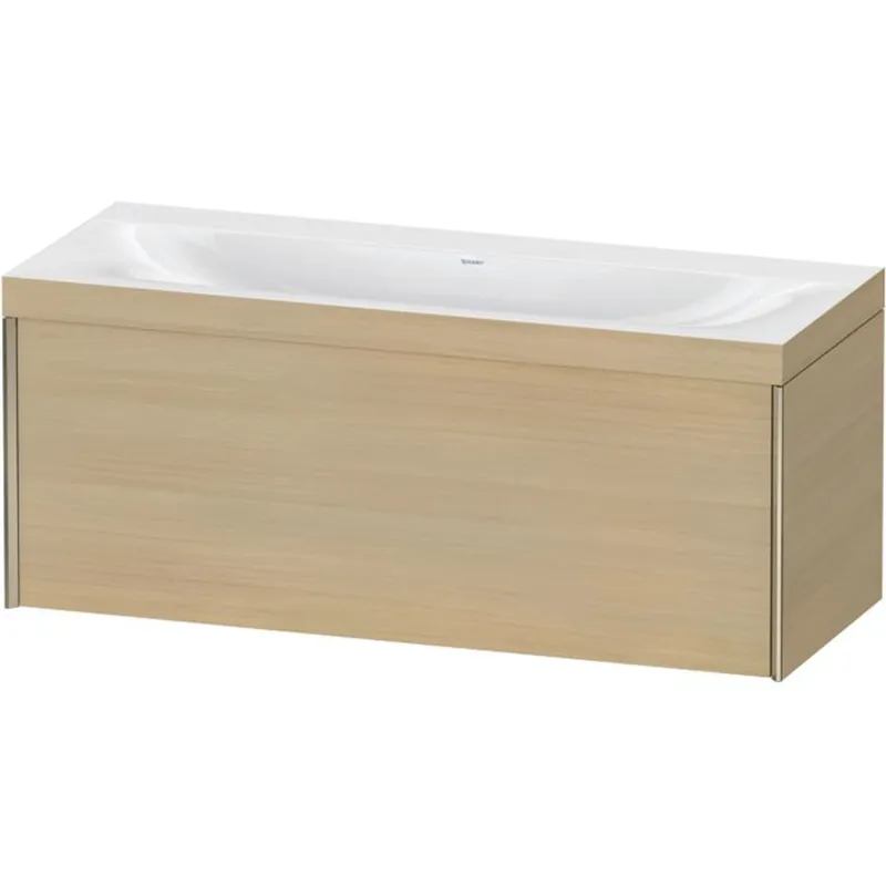 Duravit XViu 47" x 20" x 19" One Drawer C-Bonded Wall-Mount Vanity Kit Without Tap Hole, Mediterranean Oak (XV4612NB171C) Exclusive