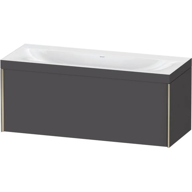 Wholesale Duravit XViu 47" x 20" x 19" One Drawer C-Bonded Wall-Mount Vanity Kit Without Tap Hole, Graphite (XV4612NB149C)