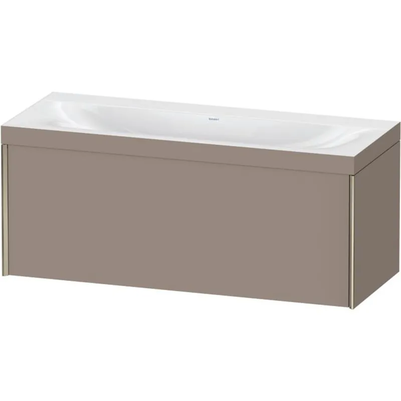 Duravit XViu 47" x 20" x 19" One Drawer C-Bonded Wall-Mount Vanity Kit Without Tap Hole, Basalt (XV4612NB143C) Limited Time