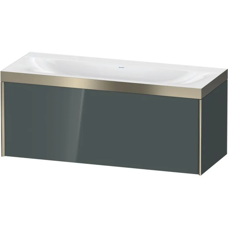Duravit XViu 47" x 20" x 19" One Drawer C-Bonded Wall-Mount Vanity Kit Without Tap Hole, Dolomite Gray (XV4612NB138P) Best Choice