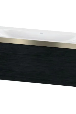 Deal Duravit XViu 47" x 20" x 19" One Drawer C-Bonded Wall-Mount Vanity Kit Without Tap Hole, Oak Black (XV4612NB116P)