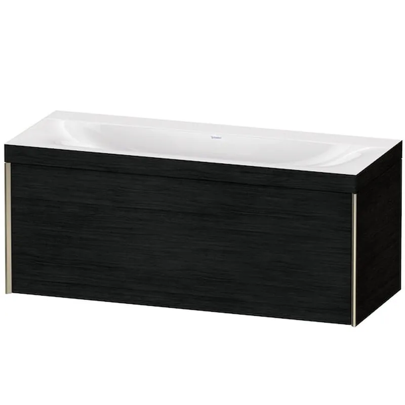 Duravit XViu 47" x 20" x 19" One Drawer C-Bonded Wall-Mount Vanity Kit Without Tap Hole, Oak Black (XV4612NB116C) Handmade
