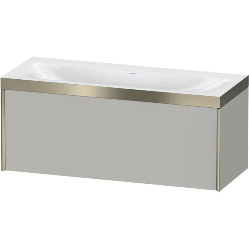 Duravit XViu 47" x 20" x 19" One Drawer C-Bonded Wall-Mount Vanity Kit Without Tap Hole, Concrete Gray (XV4612NB107P) Low Price