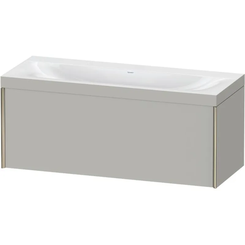 Duravit XViu 47" x 20" x 19" One Drawer C-Bonded Wall-Mount Vanity Kit Without Tap Hole, Concrete Gray (XV4612NB107C) One Day Deal