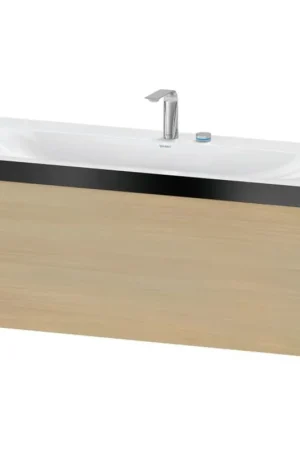 Crafted Duravit XViu 47" x 20" x 19" One Drawer C-Bonded Wall-Mount Vanity Kit With Two Tap Holes, Mediterranean Oak (XV4612EB271P)
