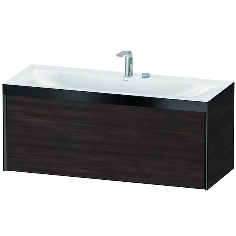 Flash Sale Duravit XViu 47" x 20" x 19" One Drawer C-Bonded Wall-Mount Vanity Kit With Two Tap Holes, Chestnut Dark (XV4612EB253P)