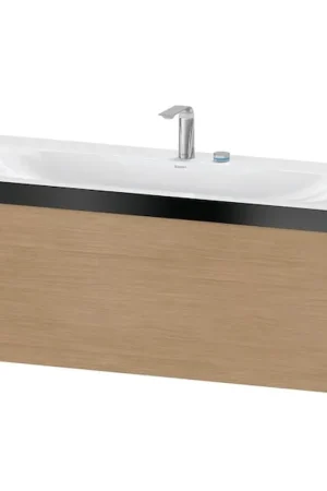 Discount Duravit XViu 47" x 20" x 19" One Drawer C-Bonded Wall-Mount Vanity Kit With Two Tap Holes, European Oak (XV4612EB252P)