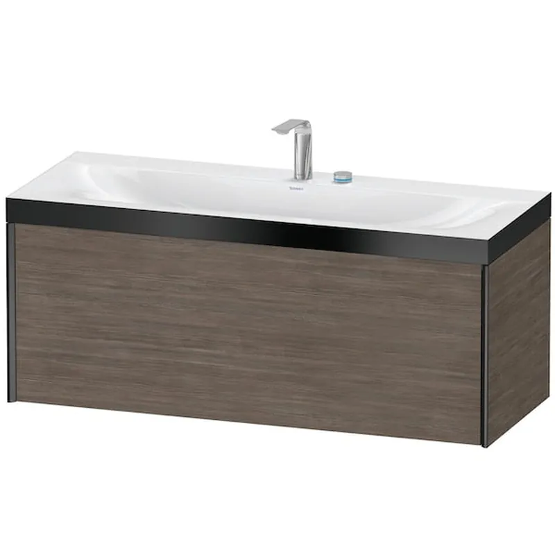 Duravit XViu 47" x 20" x 19" One Drawer C-Bonded Wall-Mount Vanity Kit With Two Tap Holes, Pine Terra (XV4612EB251P) Discount