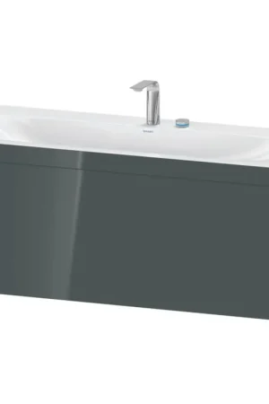 Brand New Duravit XViu 47" x 20" x 19" One Drawer C-Bonded Wall-Mount Vanity Kit With Two Tap Holes, Dolomite Gray (XV4612EB238C)